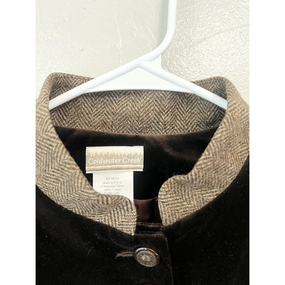 Coldwater Creek Military Velvet Coat Size 10 Brown Whimsigoth Equestrian Vintage - Picture 2 of 7